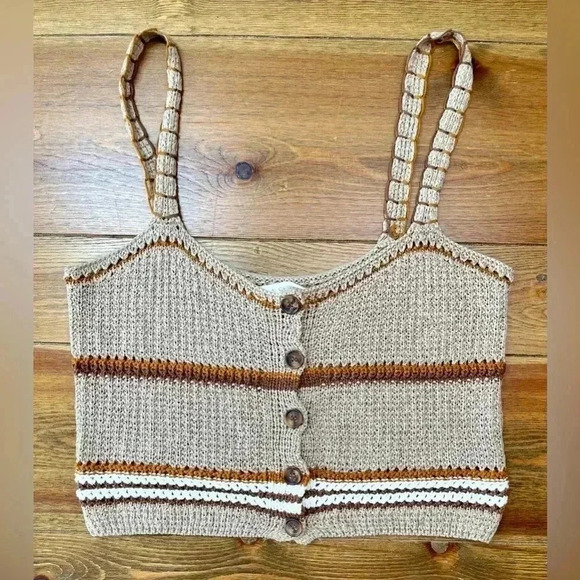 ASTR The Label | Sweater Knit Tank Top | Button Front | Neutral | Women’s M - Picture 1 of 4